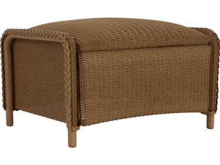 Reflections Wicker Outdoor Patio Ottoman with Padded Seat