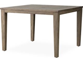 Frontier Aluminum Square Outdoor Patio Dining Table with Umbrella Hole