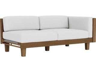 Catalina Wicker Left Arm Settee