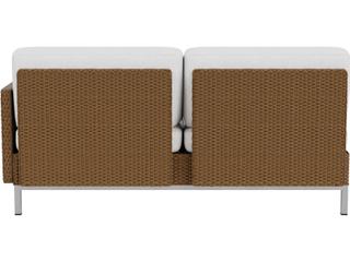 Lloyd Flanders Elements Steel Wicker Left Arm Outdoor Loveseat