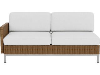 Lloyd Flanders Elements Steel Wicker Right Arm Outdoor Patio Loveseat