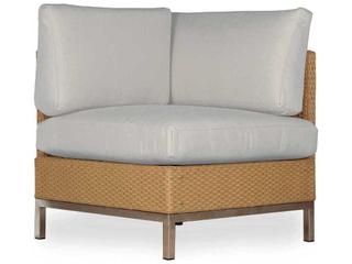 Lloyd Flanders Elements Steel Wicker Corner Outdoor Patio Lounge Chair