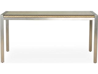 Elements Steel Wicker Rectangular Lay-On Glass Top Patio Dining Table
