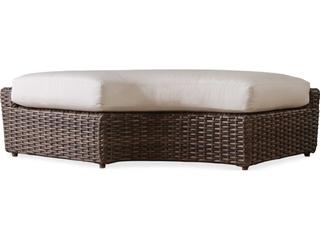 Largo Vintage Oak Wicker Cushion Patio Bench