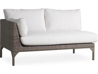Martinique Granite Wicker Right Arm Outdoor Loveseat