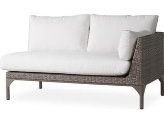 Martinique Granite Wicker Left Arm Outdoor Patio Loveseat