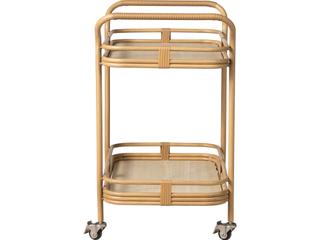 Lloyd Flanders Riviera Bar Cart with Natural Travertine Top