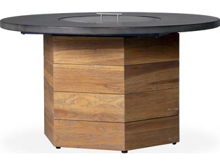 Teak Antique Gray Hexagonal Patio Fire Pit Table