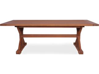 Teak Rectangular Trestle Base Outdoor Dining Table