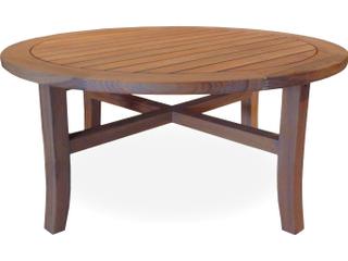 Teak Round Tapered Leg Outdoor Coffee Table