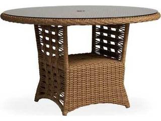 Magnolia Wicker Round Patio Dining Table with Umbrella Hole
