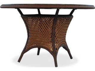Grand Traverse Wicker Round Outdoor Dining Table with Umbrella Hole