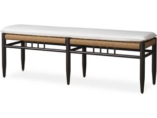 Low Country Antique Black Aluminum Dining Patio Bench
