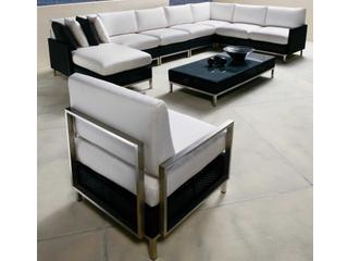 Lloyd Flanders Elements Steel Wicker Sectional Patio Lounge Set
