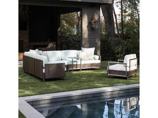 Lloyd Flanders Elements Steel Wicker Sectional Outdoor Patio Lounge Set