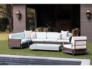 Lloyd Flanders Elements Steel Wicker Sectional Outdoor Patio Lounge Set