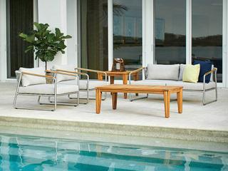 Lloyd Flanders Elevation Stainless Steel Patio Lounge Set