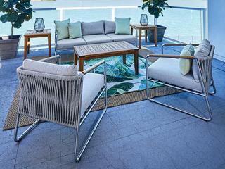 Lloyd Flanders Elevation Stainless Steel Outdoor Lounge Set