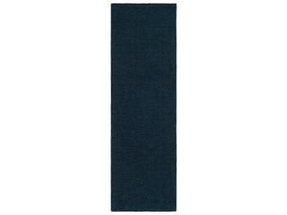 Mystique Hand Loomed Wool Runner Area Rug in Navy Blue