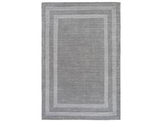 Sorrento Hand Tufted Modern Bordered Area Rug in Medium Gray