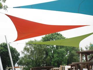 Luxury Umbrellas Ingenua 13 Foot Triangular Anodized Aluminum Shade Sail Patio Umbrella