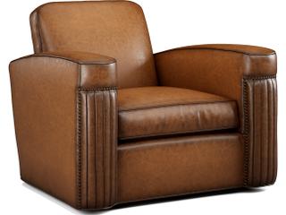 Lillian August Upholstery Leather Jacques Accent Swivel Chair