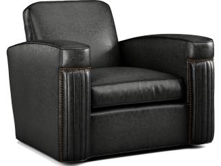 Lillian August Upholstery Leather Jacques Accent Swivel Chair