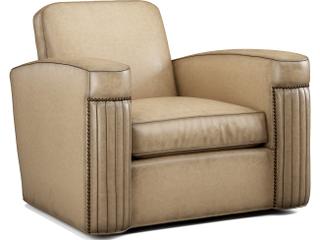Lillian August Upholstery Leather Jacques Accent Swivel Chair