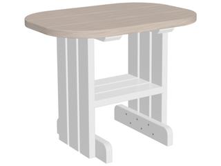 LuxCraft Recycled Plastic Oval Outdoor Patio End Table