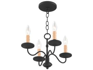 Livex Lighting Heritage 4-Light Black Candelabra Chandelier