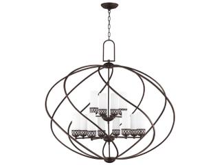 Livex Lighting Westfield 12-Light Olde Bronze White Glass Candelabra Cylinder Chandelier