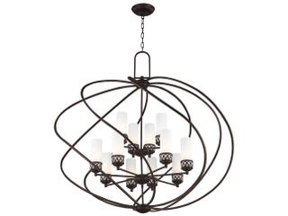 Livex Lighting Westfield 12-Light Olde Bronze White Glass Candelabra Cylinder Chandelier