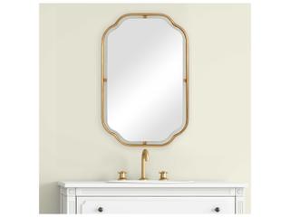 Luxecor Illumination Lightly Antiqued Gold Leaf Rectangular Wall Mirror