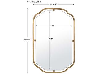 Luxecor Illumination Lightly Antiqued Gold Leaf Rectangular Wall Mirror