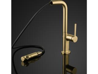 Maestro BathMeraviglia Modern Kitchen Faucet with 2 Jets  Brushed Gold