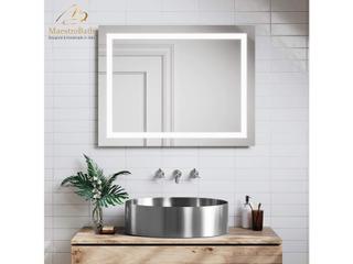 Maestro BathLuminesca Modern Round Vessel Sink  Brushed Silver