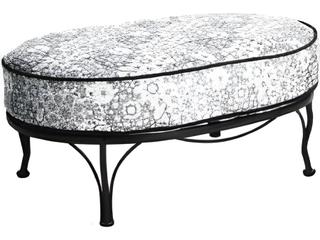 Meadowcraft Athens Deep Seating Wrought Iron Cuddle Outdoor Patio Ottoman