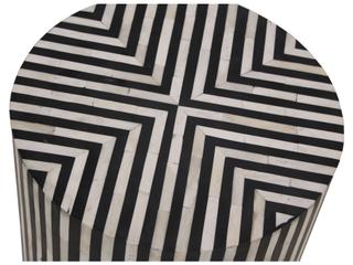 Moe's Home Round White Black End Table