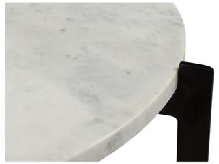 Moe's Home Round White Marble Black Matte End Table