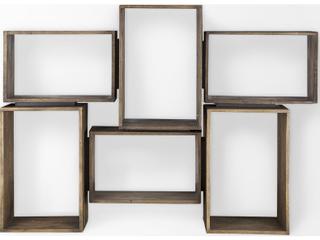 Mercana Simul Brown Wood 2 Shelves Modular Shelving Unit