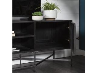 Mercana Hogarth I Dark Brown Solid Wood TV Stand Media Console with Storage, TV up to 81"