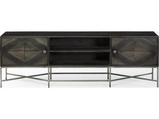 Mercana Hogarth I Dark Brown Solid Wood TV Stand Media Console with Storage, TV up to 81"