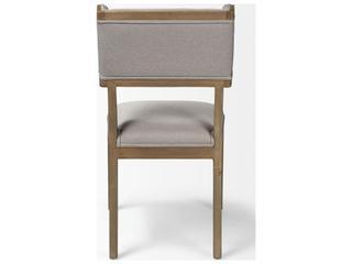 Mercana Tenton I Grey Fabric Wrap Brown Wooden Base Dining Chair