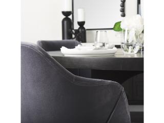 Mercana Ronald II Grey Velvet Wrap Black Wooden Base Dining Chair