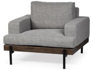 Colburne I Gray Fabric W/ Wood and Iron Frame Accent Chair