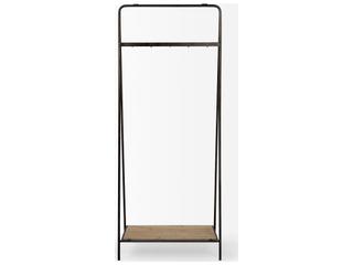 Mercana Carell 31L x 18W Black Metal And Wood Shelf Hall Tree
