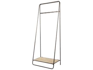 Mercana Carell 31L x 18W Black Metal And Wood Shelf Hall Tree