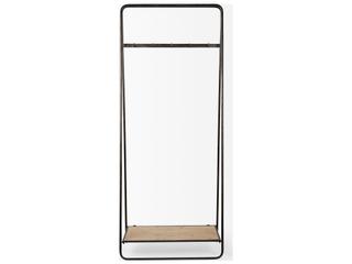 Mercana Carell 31L x 18W Black Metal And Wood Shelf Hall Tree
