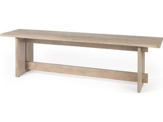 Mercana Aida 18H Light Gray Wood Dining Bench