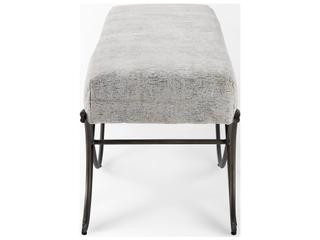 Mercana Ayla 55L x 17.6W x 18H Dark Gray Fabric Seat W/ Dark Nickel Metal Frame Bench